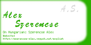 alex szerencse business card